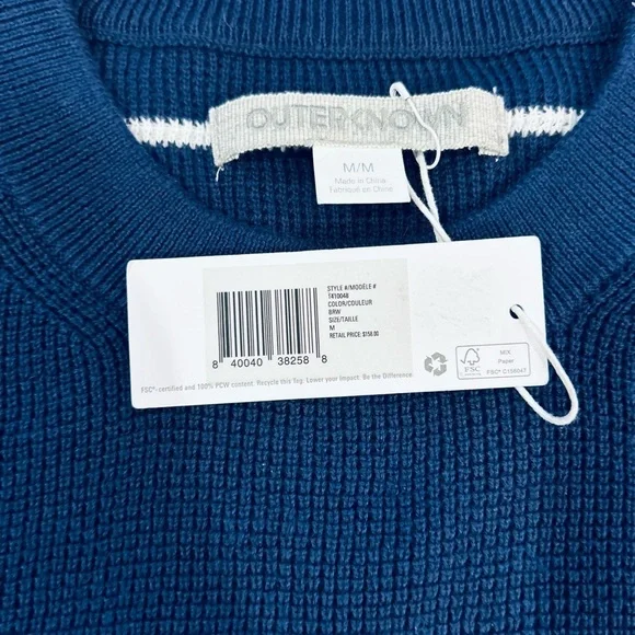 BRAND NEW WITH TAGS - Kelly Slater’s Outerknown Men’s Organic Cotton Sweater.
